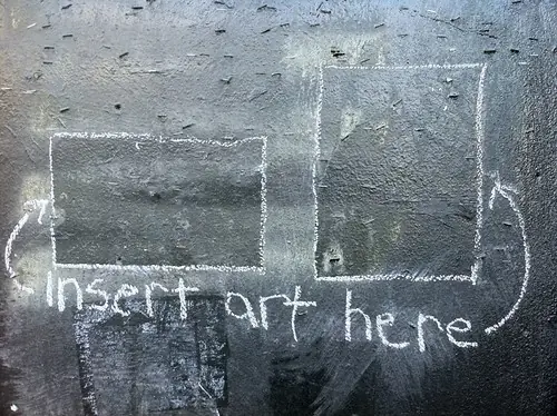Street art in Seattle: an empty picture frame painted on a wall